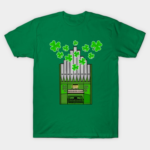 St Patrick's Day 2022 Church Organ Organist Funny T-Shirt by doodlerob